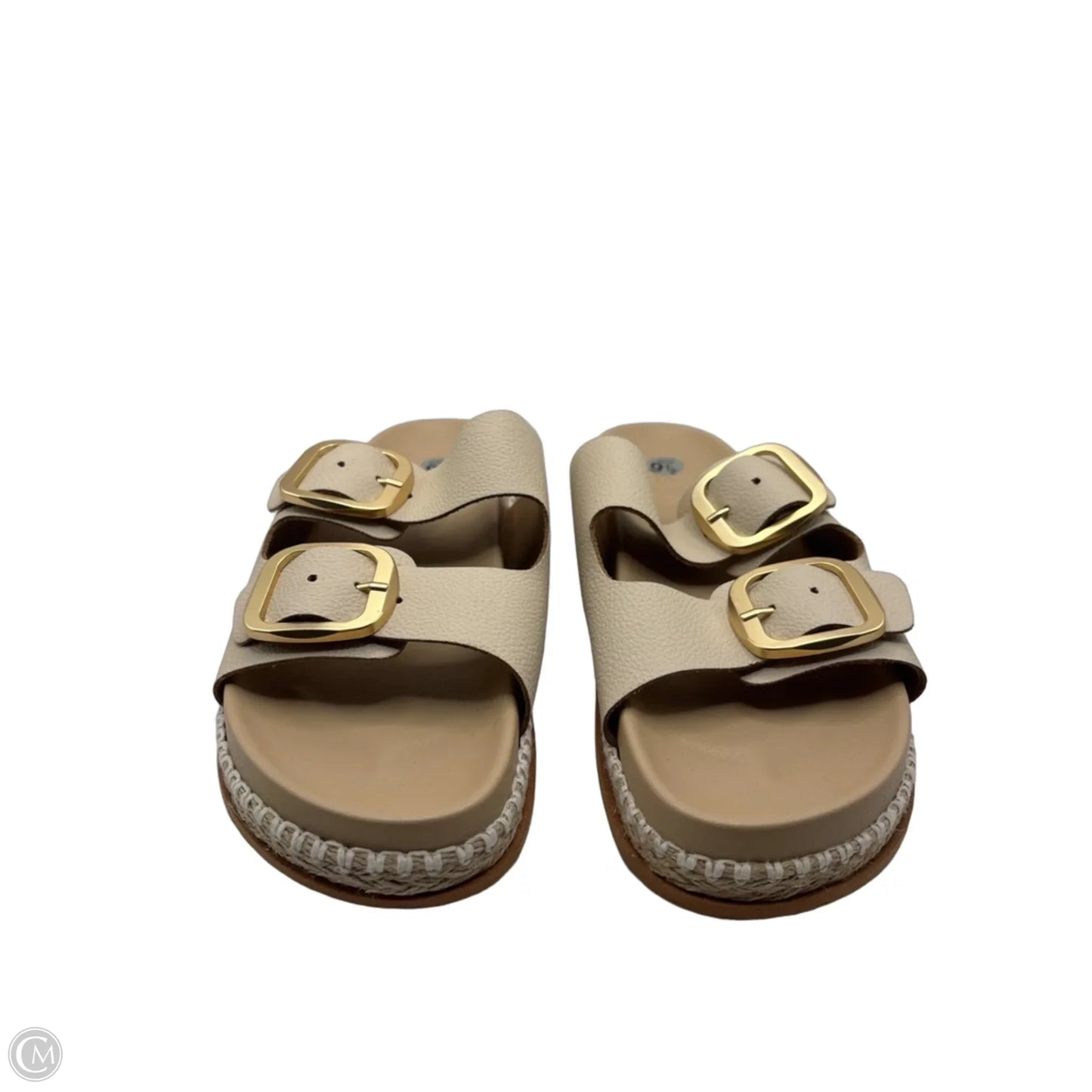 Sandals Flats By Clothes Mentor In Cream, Size: 9.5