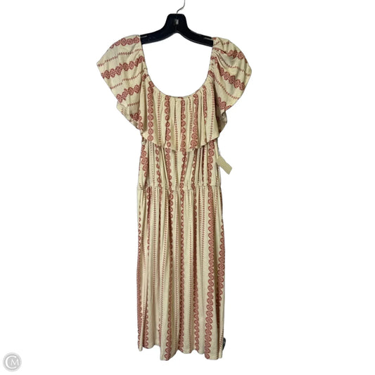Dress Casual Short By Hem & Thread In Cream & Red, Size: L