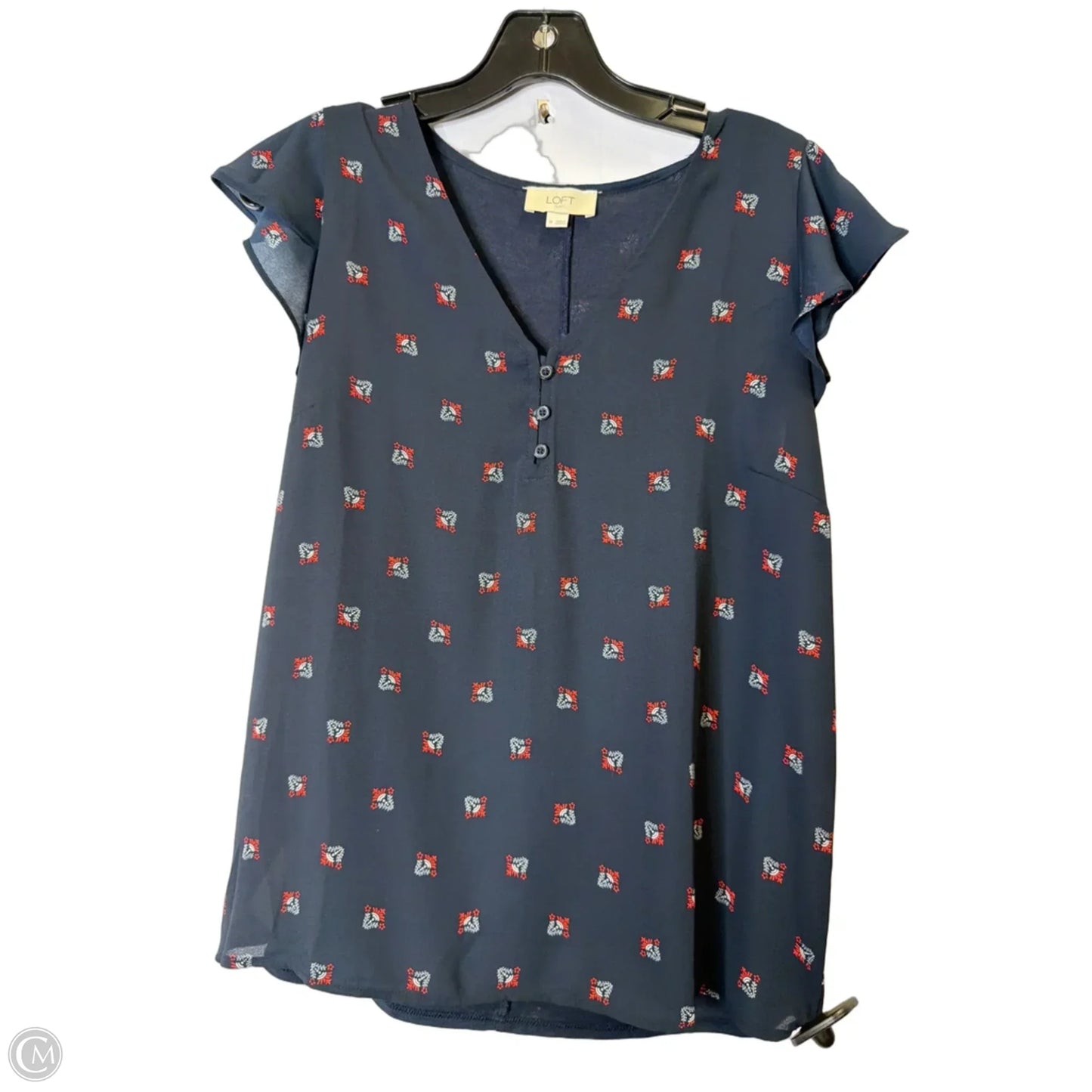 Top Sleeveless By Loft In Blue, Size: M