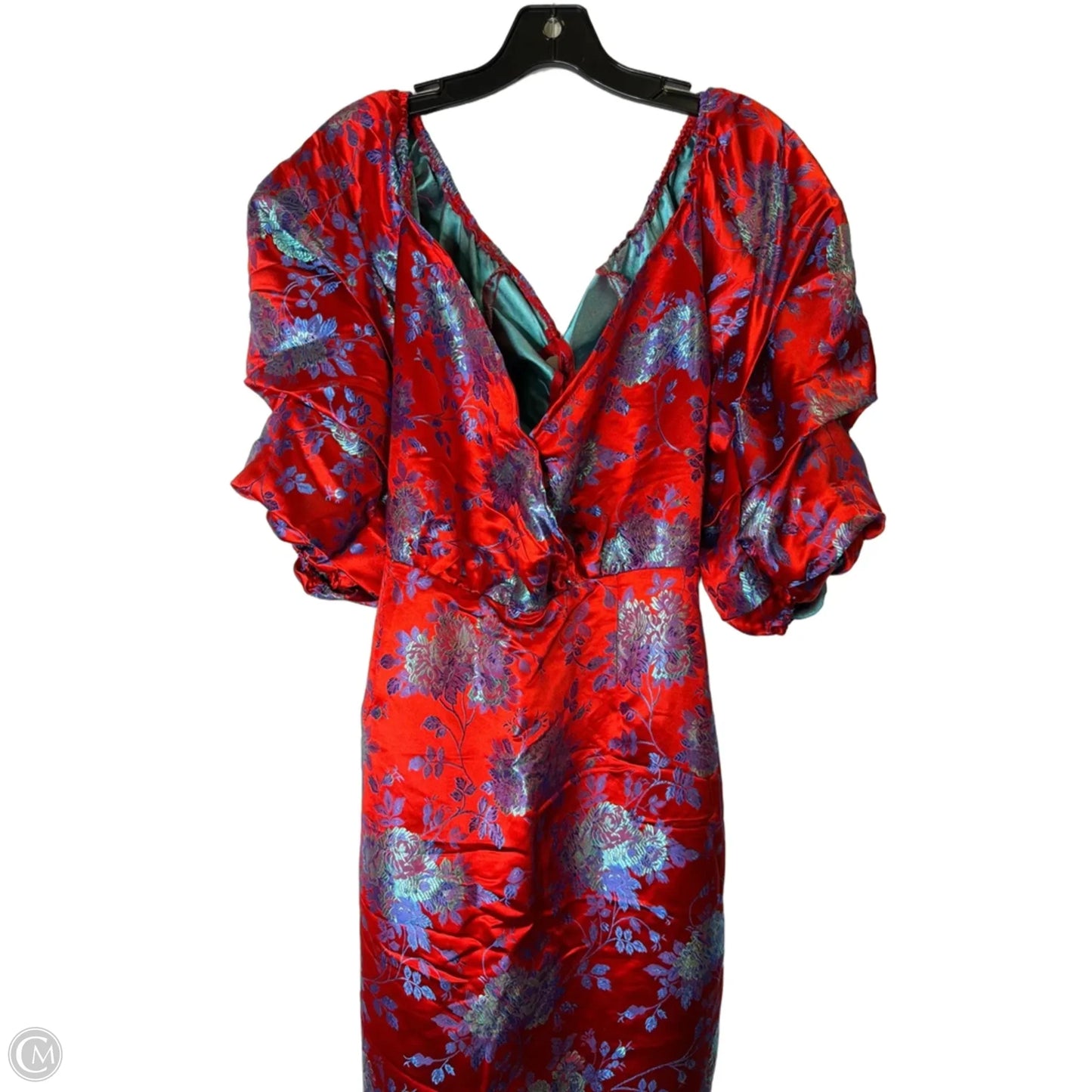 Dress Party Midi By Pretty Little Thing In Blue & Red, Size: 12
