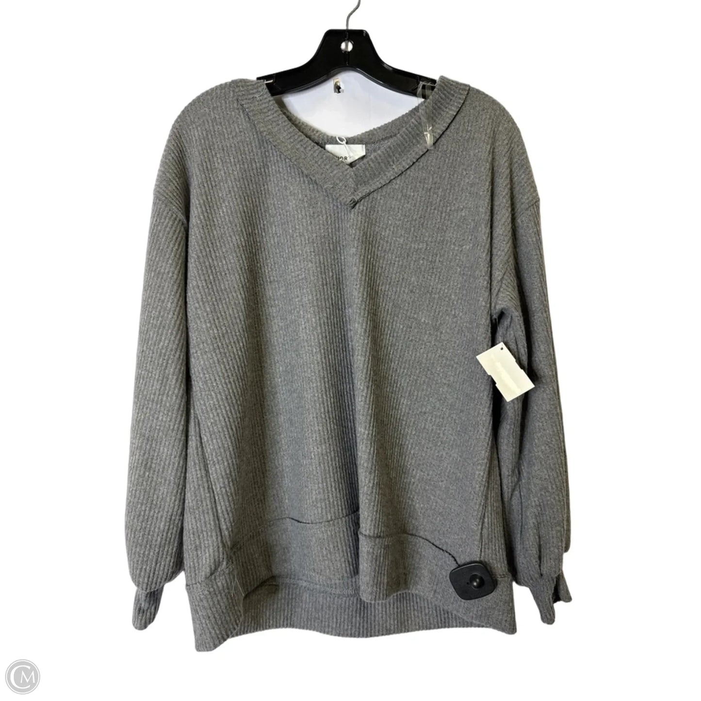 Top Long Sleeve By Andree By Unit In Grey, Size: S