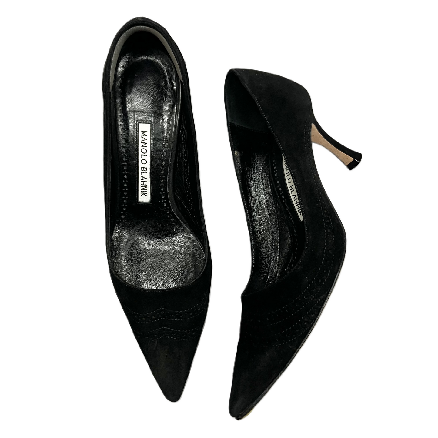 Shoes Luxury Designer By Manolo Blahnik In Black, Size: 6.5