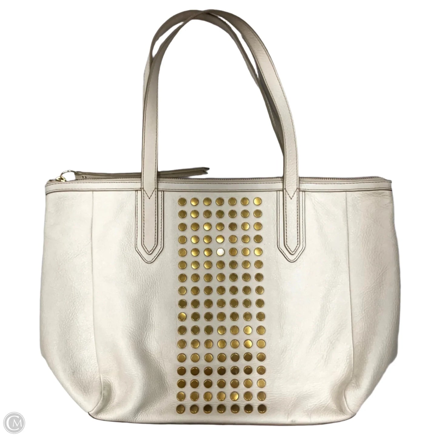 Handbag Leather By Fossil, Size: Medium