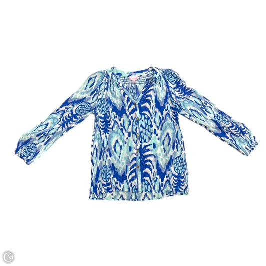 Top Long Sleeve Designer By Lilly Pulitzer In Blue, Size: Xxs