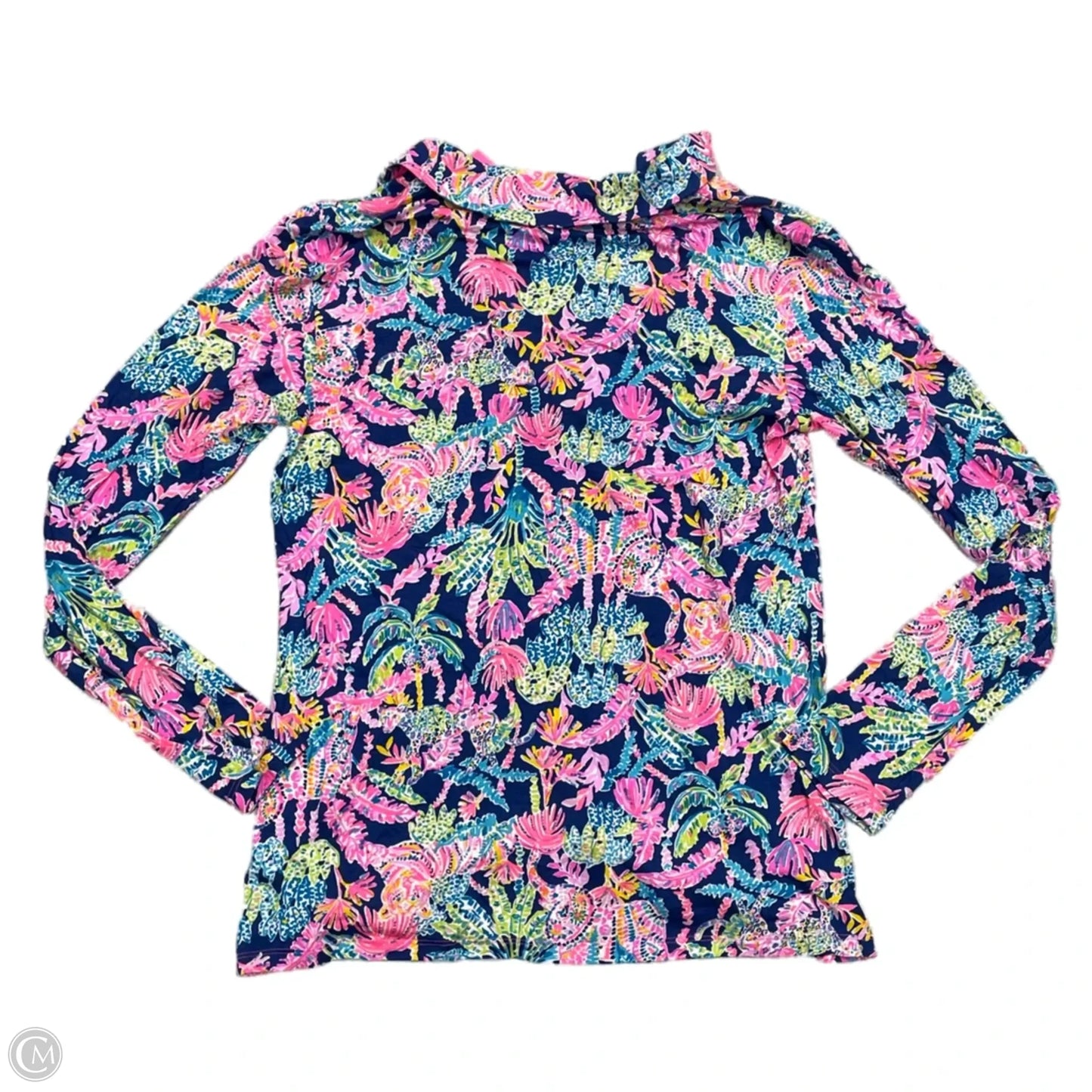 Top Long Sleeve Designer By Lilly Pulitzer In Blue & Pink, Size: Xs