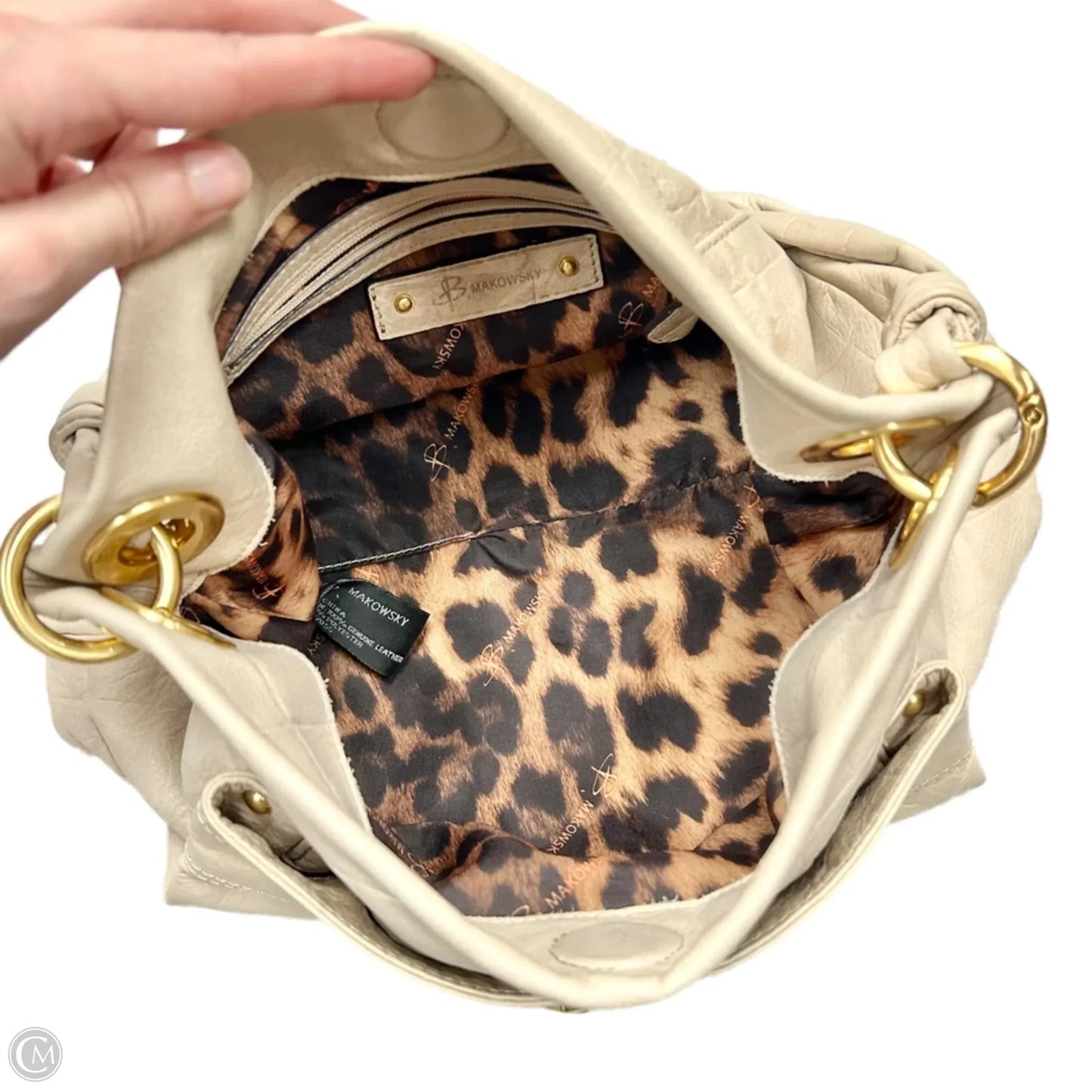 Handbag Leather By B. Makowsky, Size: Medium