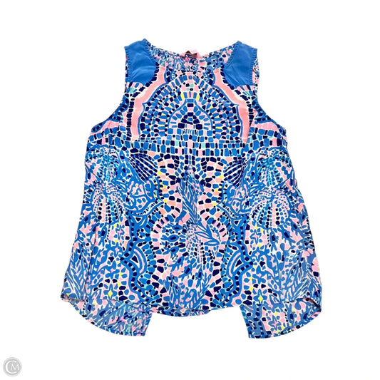 Top Sleeveless Designer By Lilly Pulitzer In Blue & Pink, Size: S