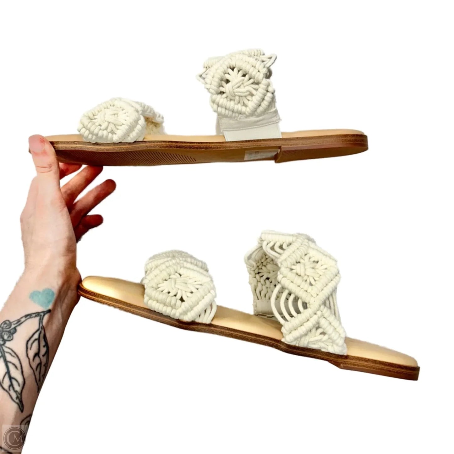 Sandals Flats By Torrid In Cream & Tan, Size: 10.5