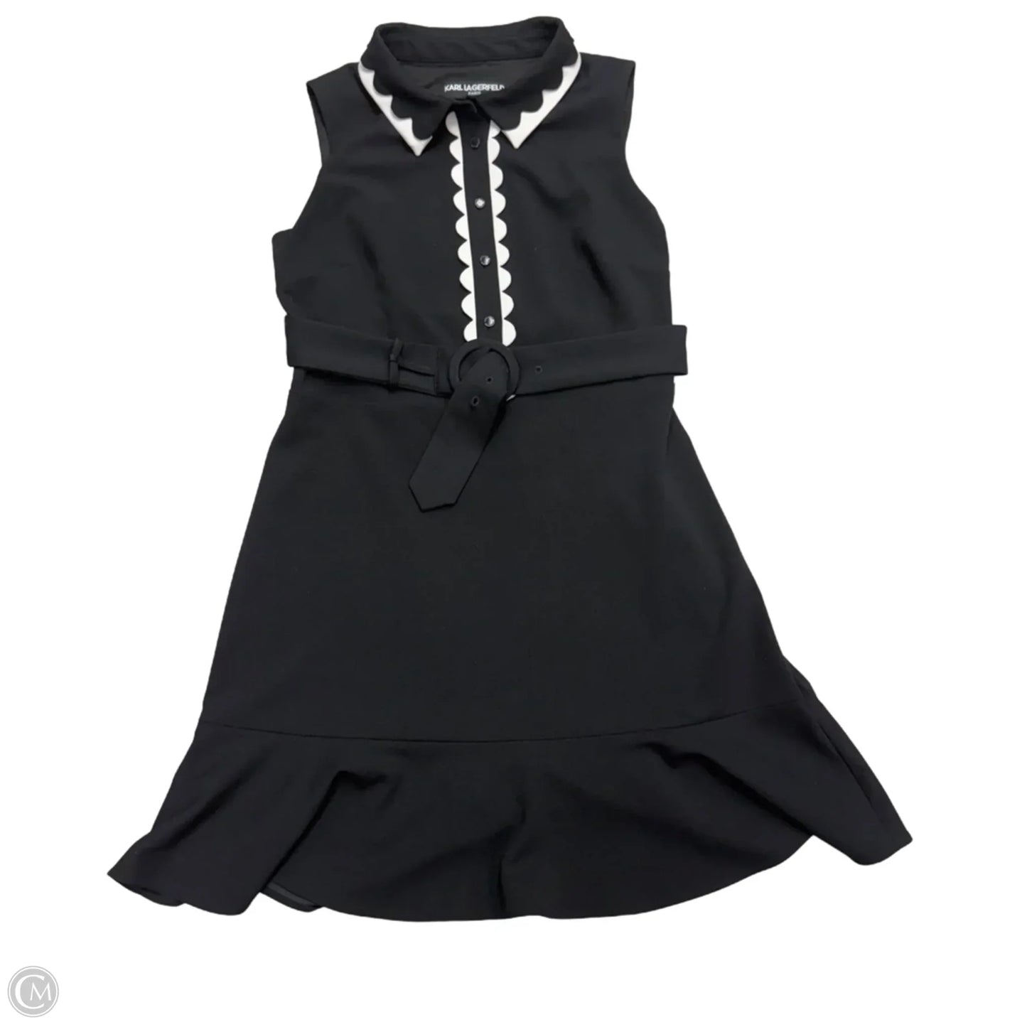 Dress Designer By Karl Lagerfeld In Black & White, Size: L