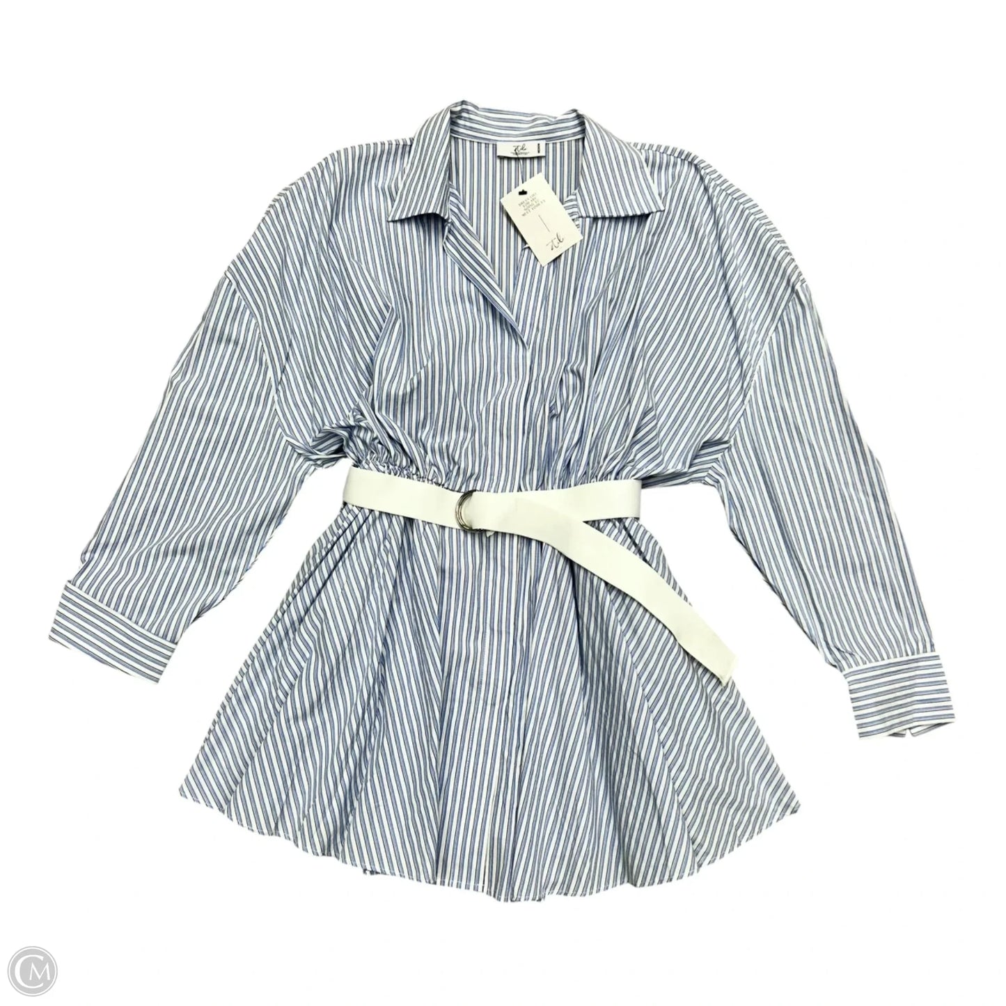 Dress Work By Stile In Blue & White, Size: M