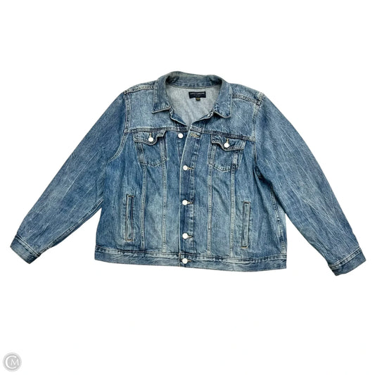 Jacket Denim By Lucky Brand In Blue Denim, Size: 2x