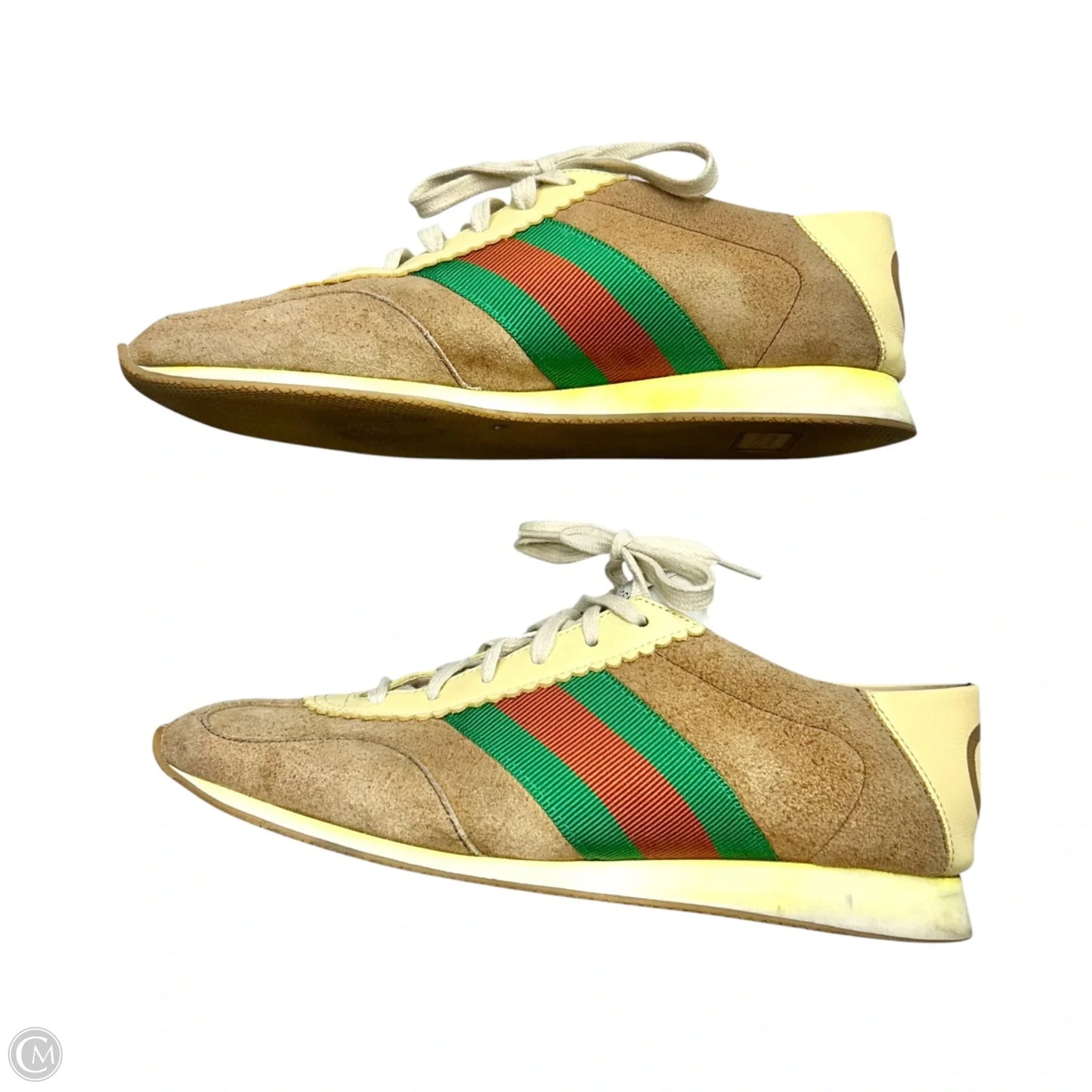 Shoes Luxury Designer By Gucci In Cream, Size: 9.5