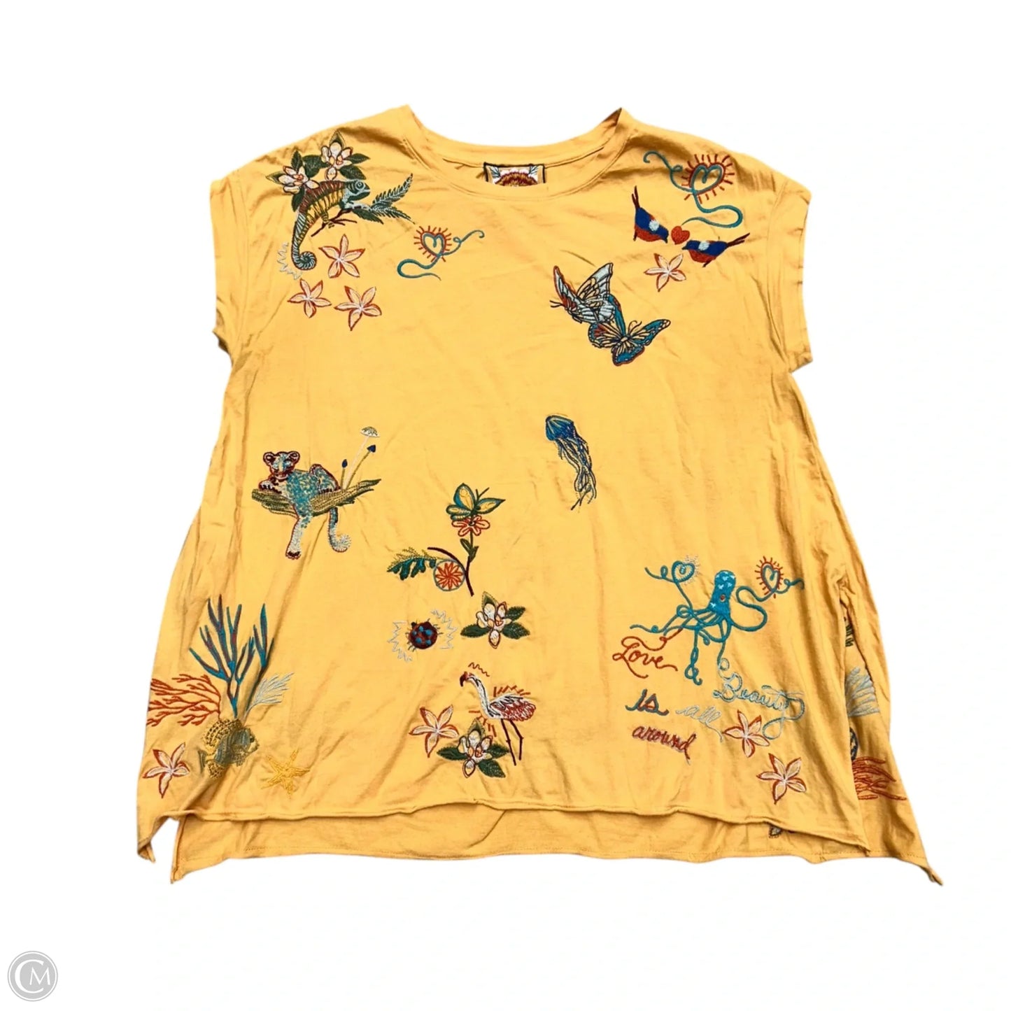 Top Short Sleeve By Johnny Was In Orange, Size: M