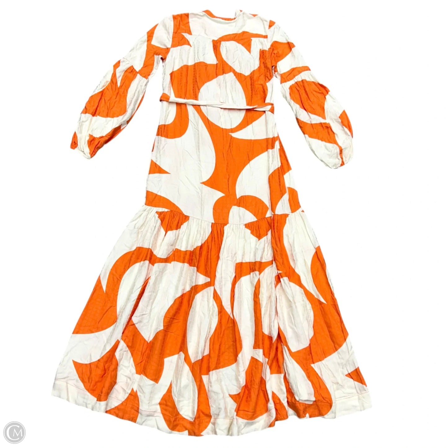 Dress Casual Maxi By Anthropologie In Orange & White, Size: Xs