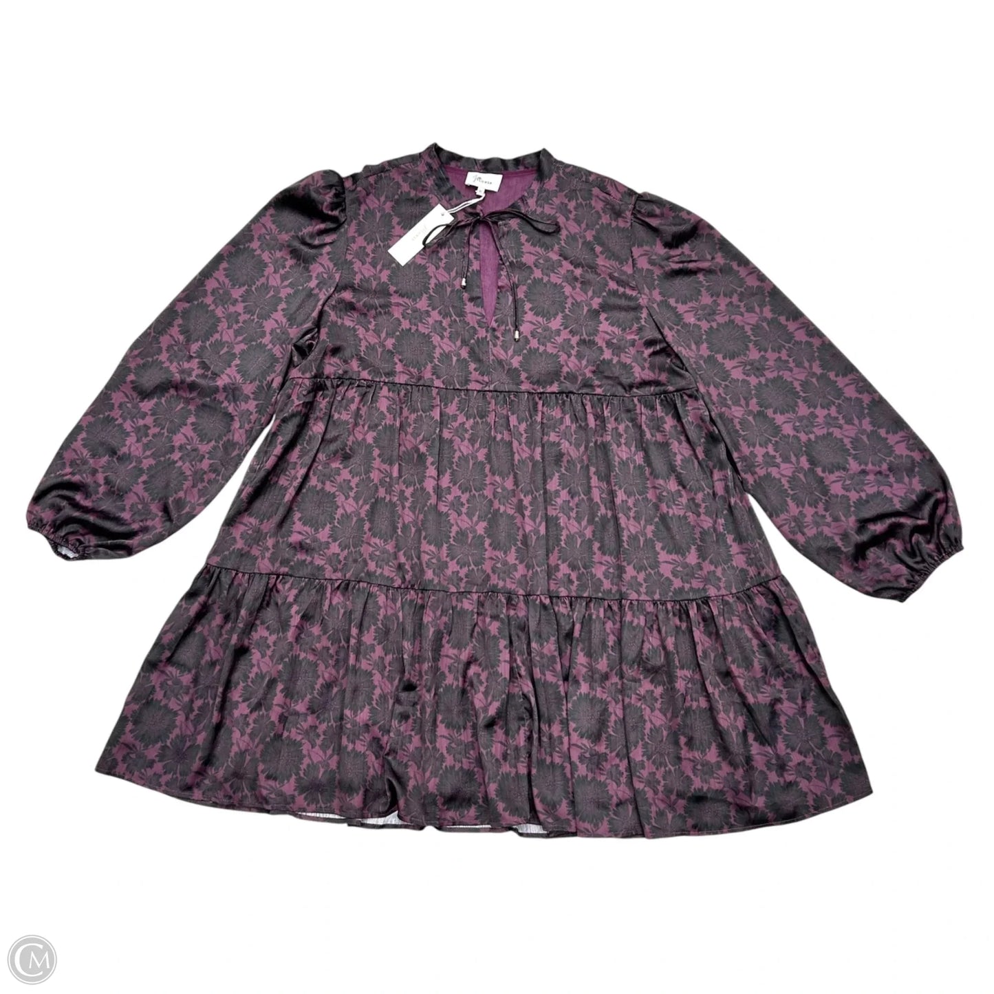 Dress Casual Short By J Flower In Black & Purple, Size: Xl