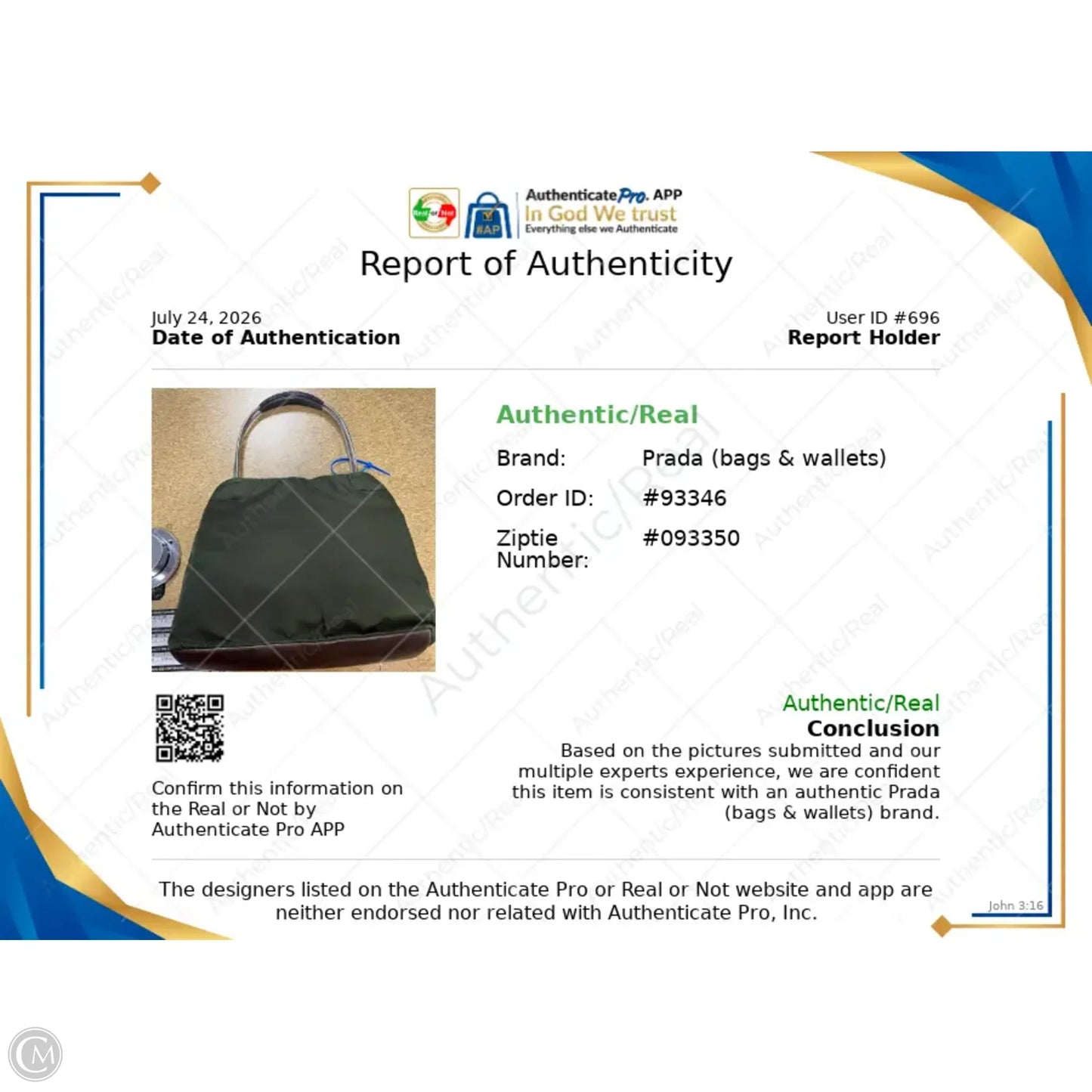 Handbag Luxury Designer By Prada, Size: Medium