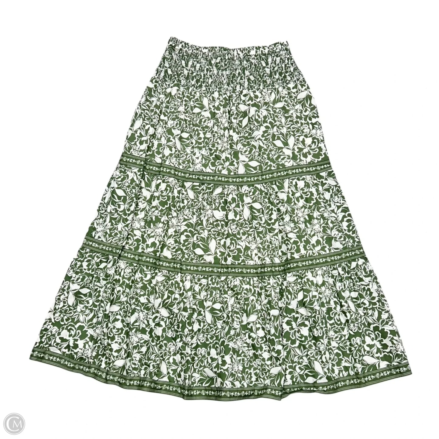 Skirt Maxi By Cartolina In Green & White, Size: S