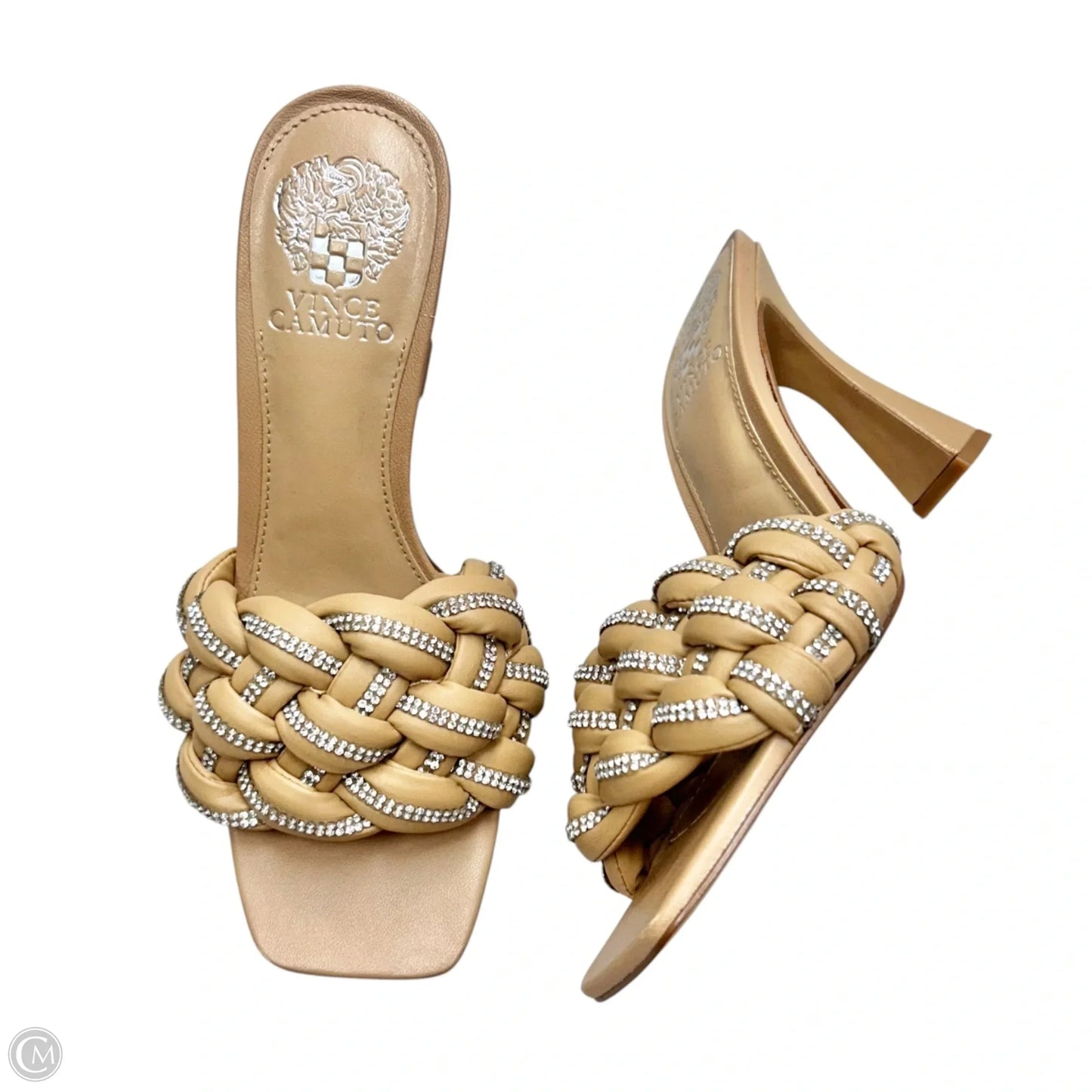 Sandals Heels Block By Vince Camuto In Tan, Size: 7