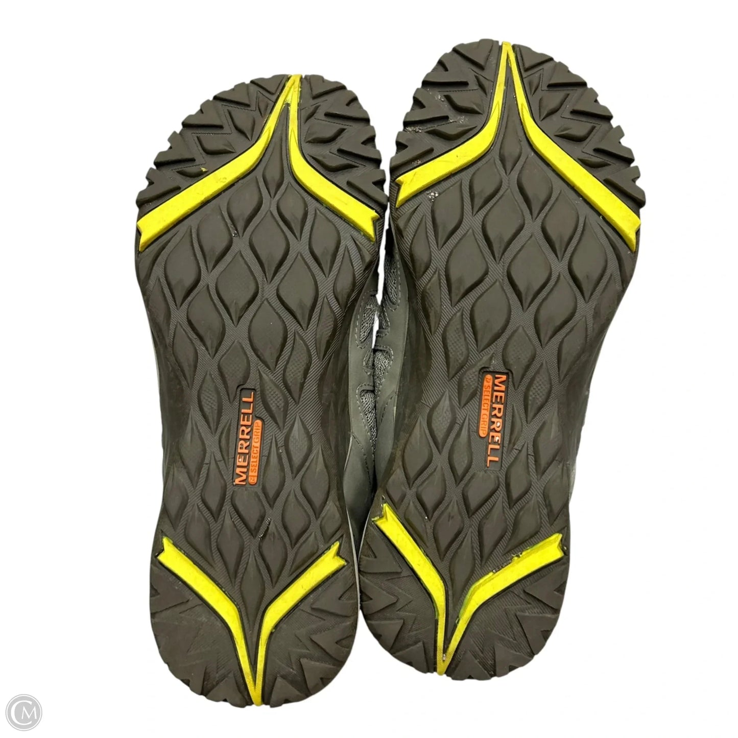 Shoes Hiking By Merrell In Green & Grey, Size: 8