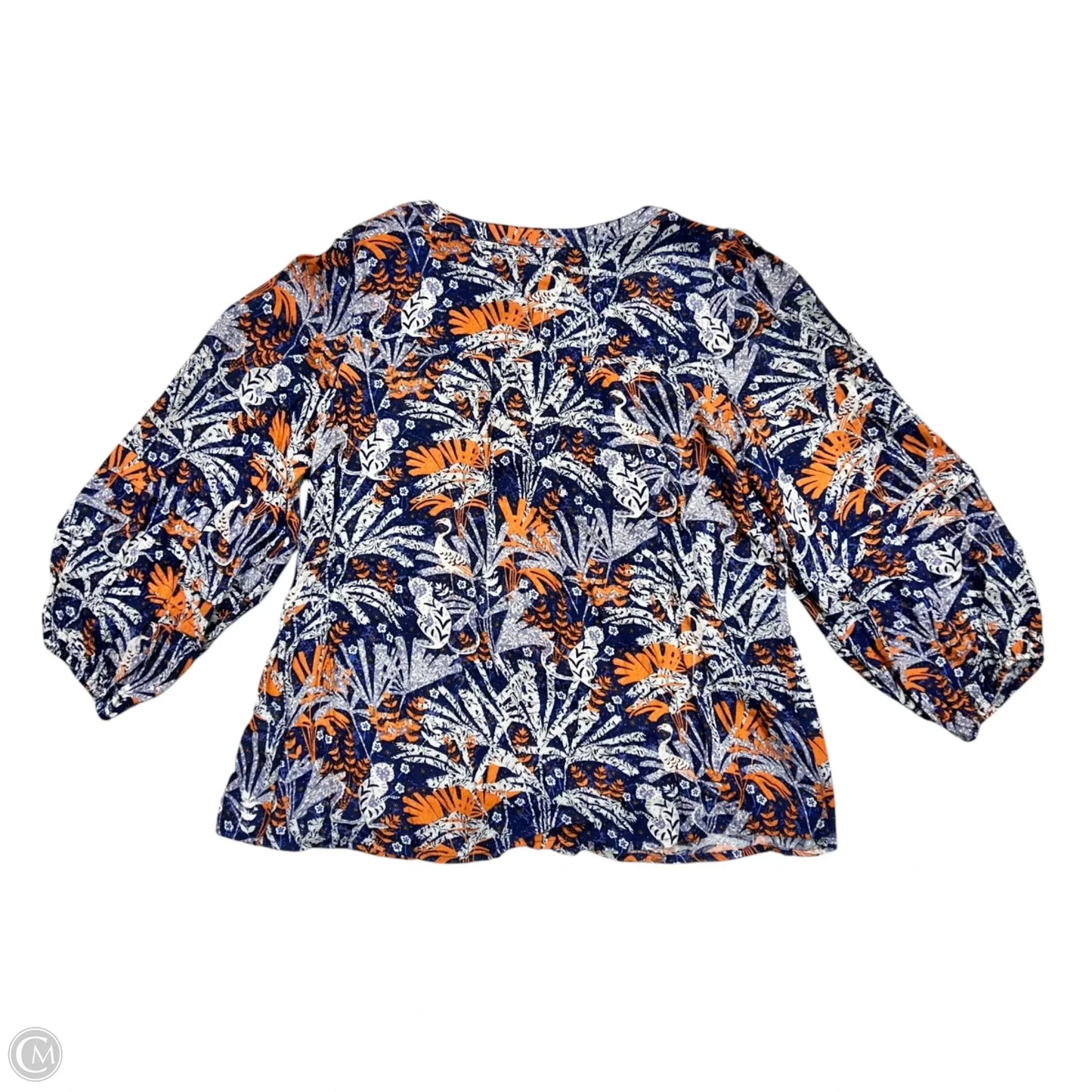 Top Long Sleeve By Maeve In Blue & Orange, Size: Xs