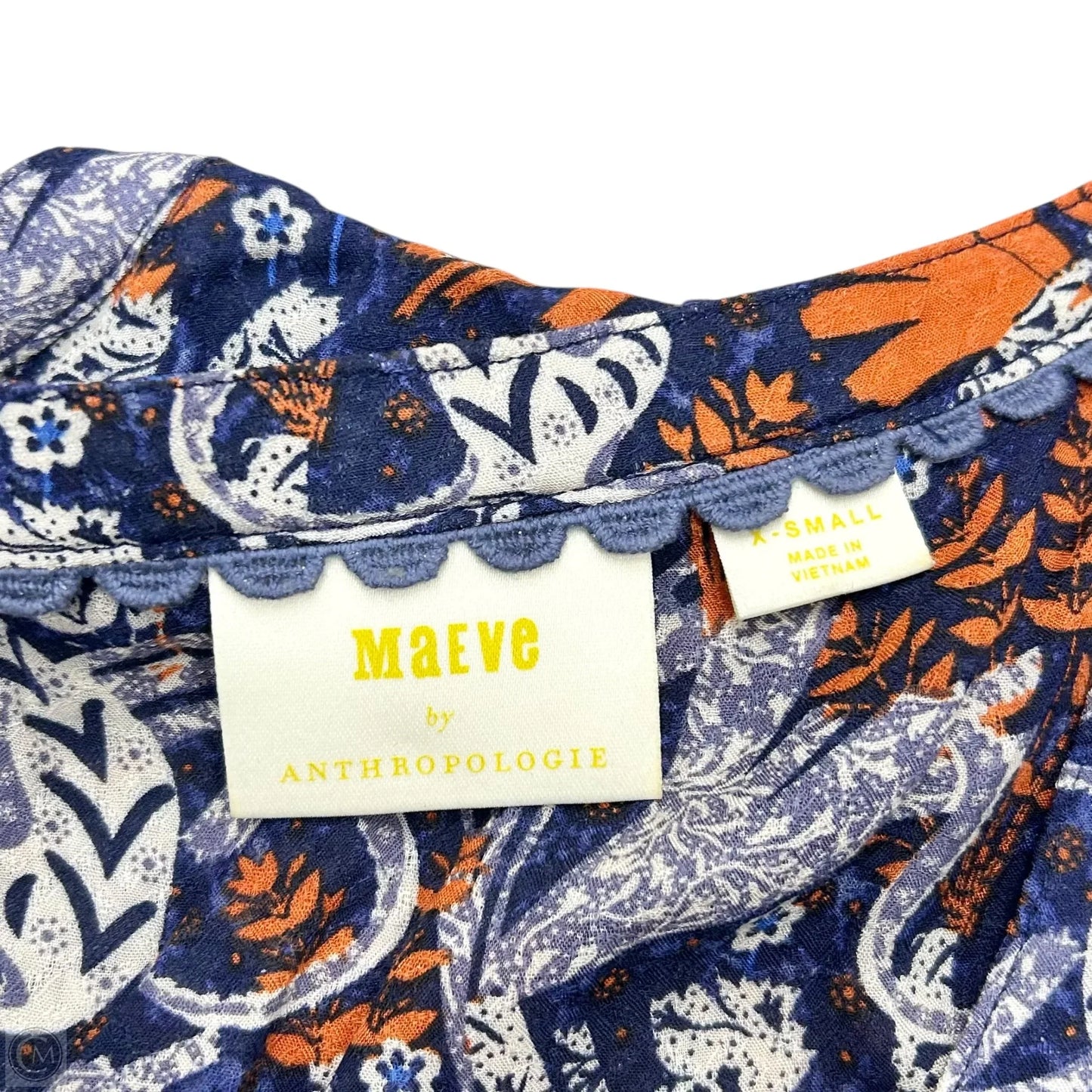 Top Long Sleeve By Maeve In Blue & Orange, Size: Xs