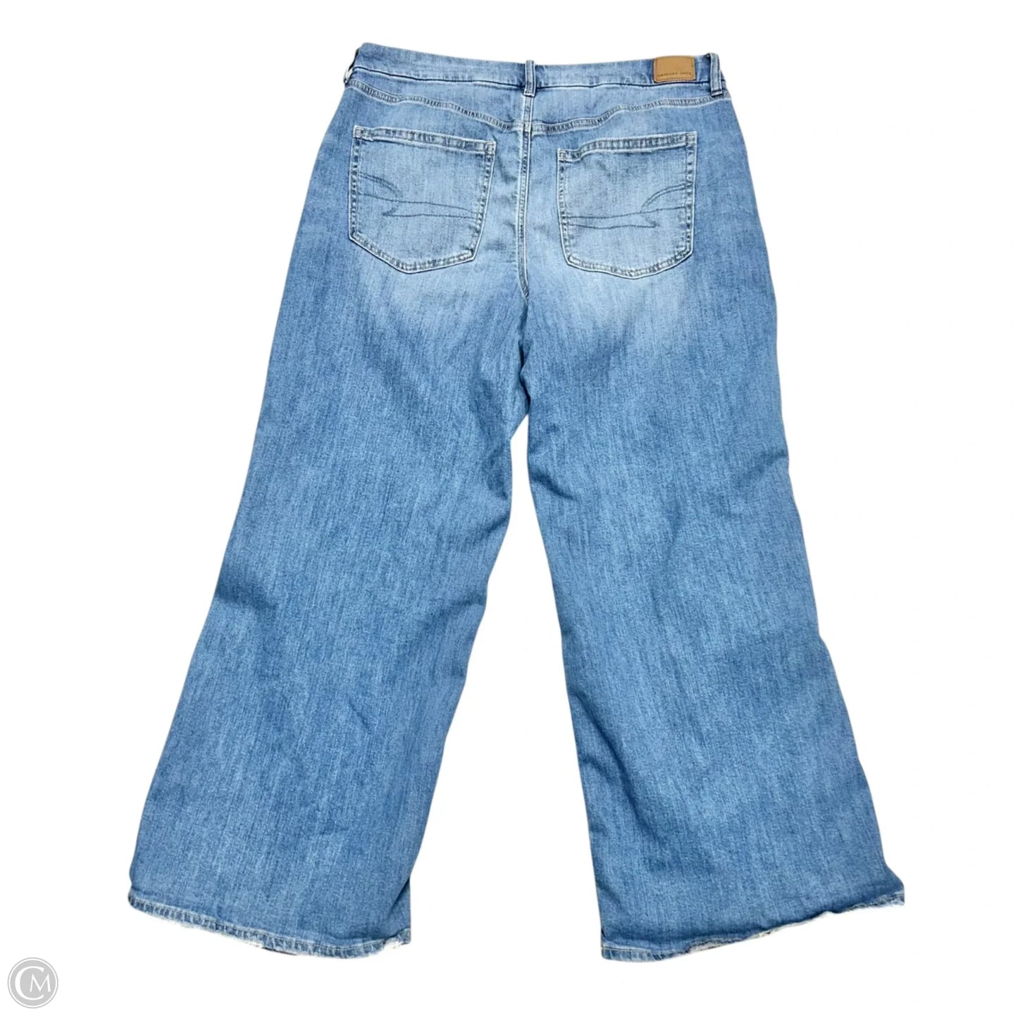 Jeans Wide Leg By American Eagle In Blue Denim, Size: 18