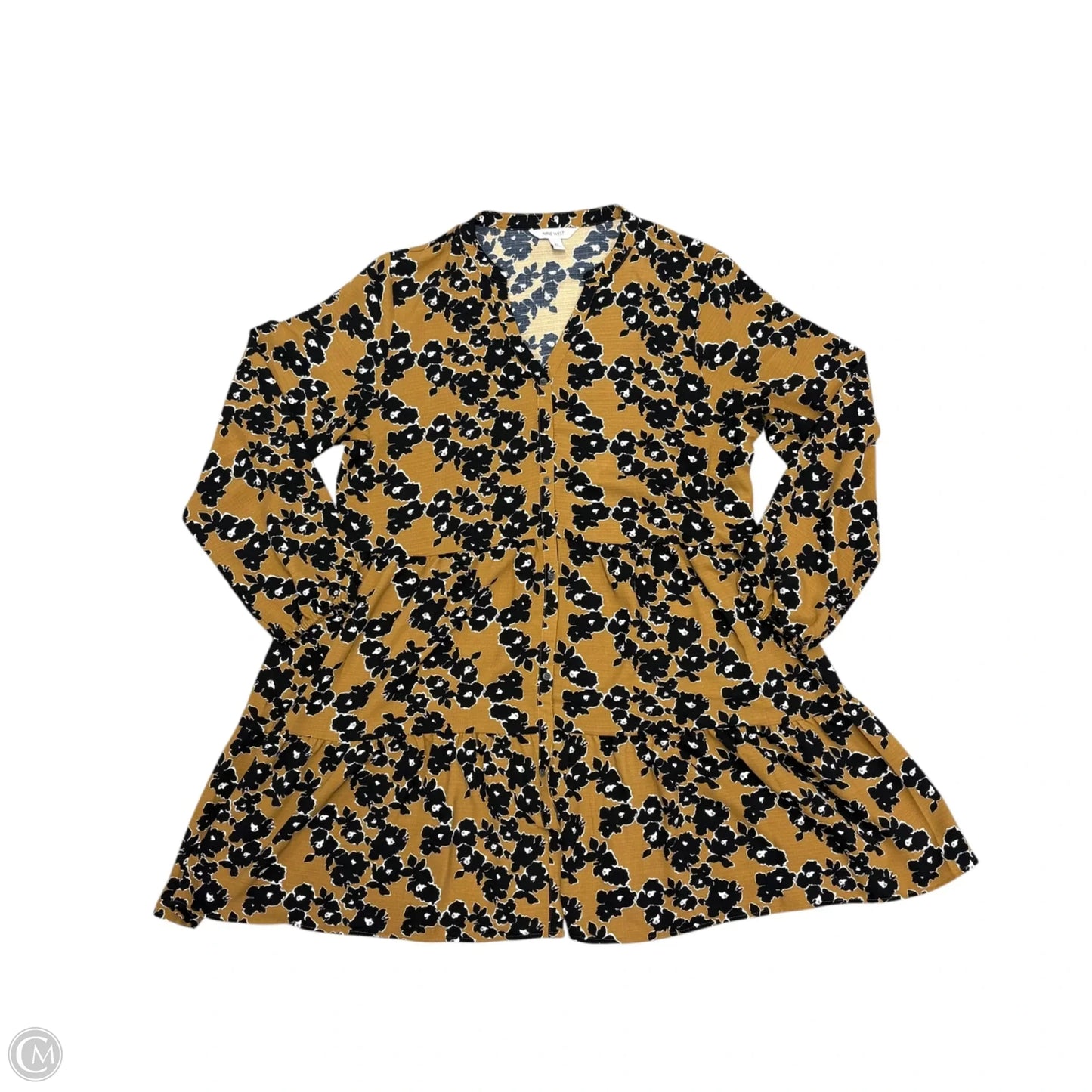 Dress Casual Midi By Nine West In Black & Brown, Size: Xl