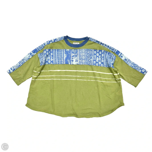 Top 3/4 Sleeve By We The Free In Blue & Green, Size: Xs