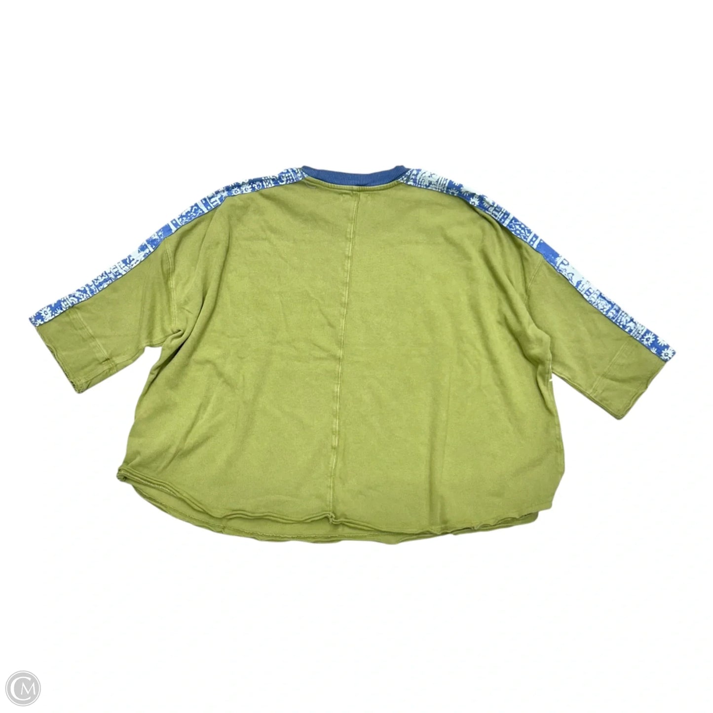 Top 3/4 Sleeve By We The Free In Blue & Green, Size: Xs
