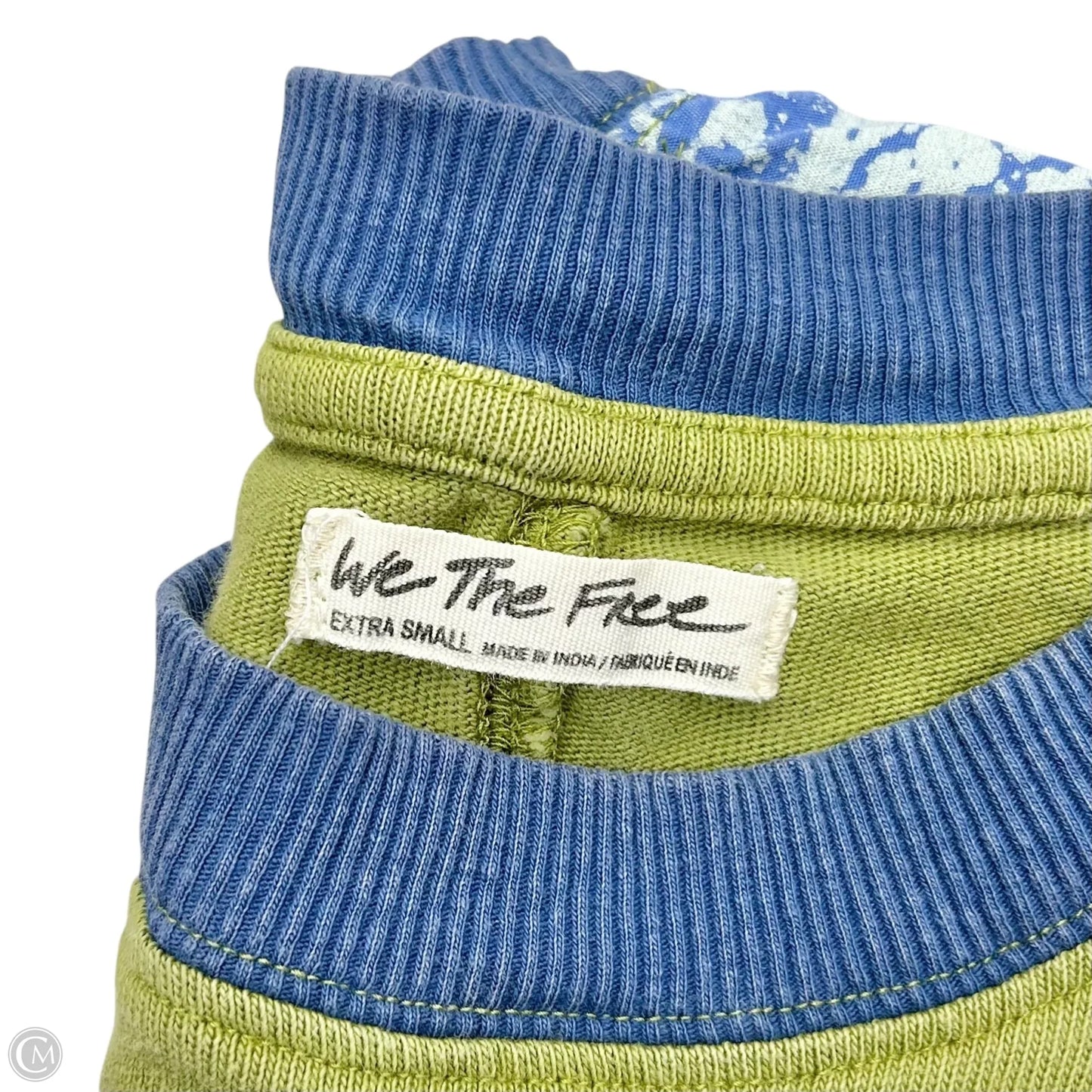 Top 3/4 Sleeve By We The Free In Blue & Green, Size: Xs