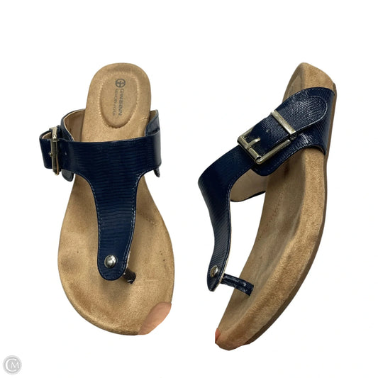 Sandals Flip Flops By Giani Bernini In Navy, Size: 5.5
