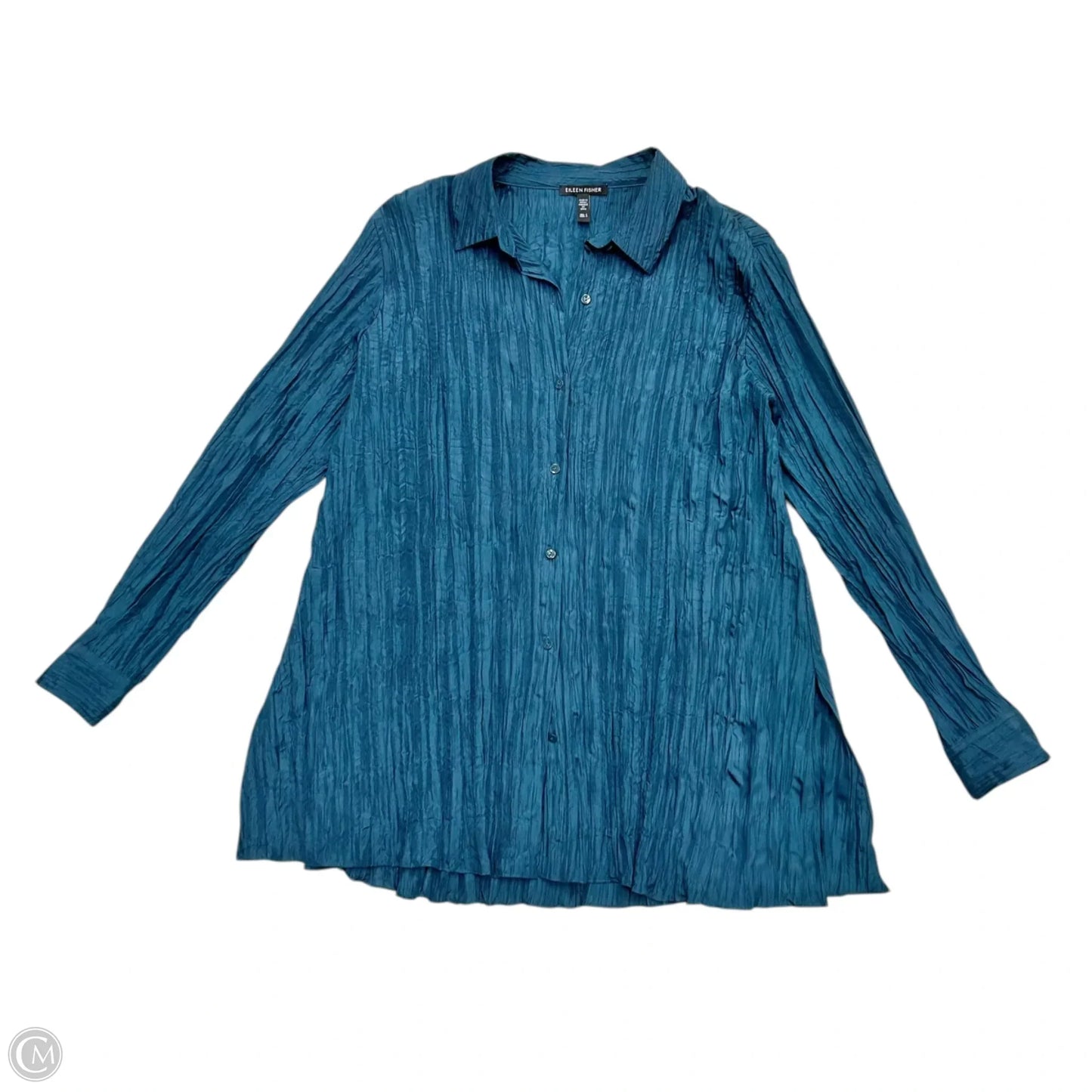 Blouse Long Sleeve By Eileen Fisher In Blue, Size: S