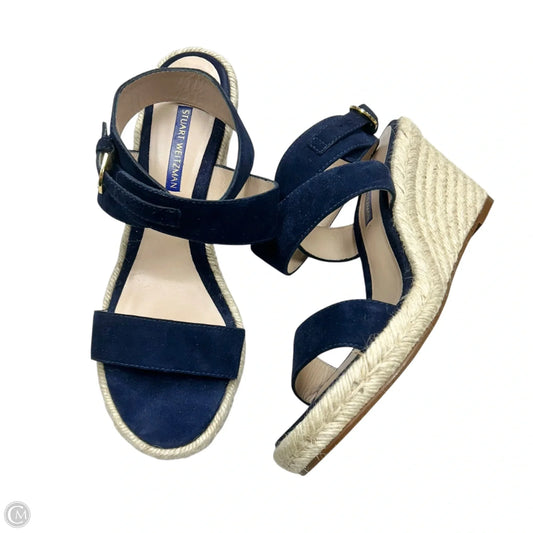 Sandals Designer By Stuart Weitzman In Blue & Tan, Size: 8