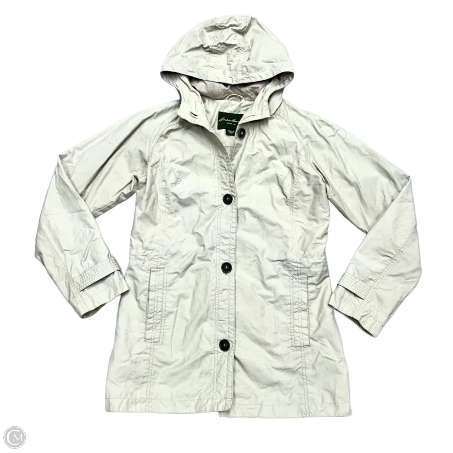Jacket Windbreaker By Eddie Bauer In Cream, Size: S