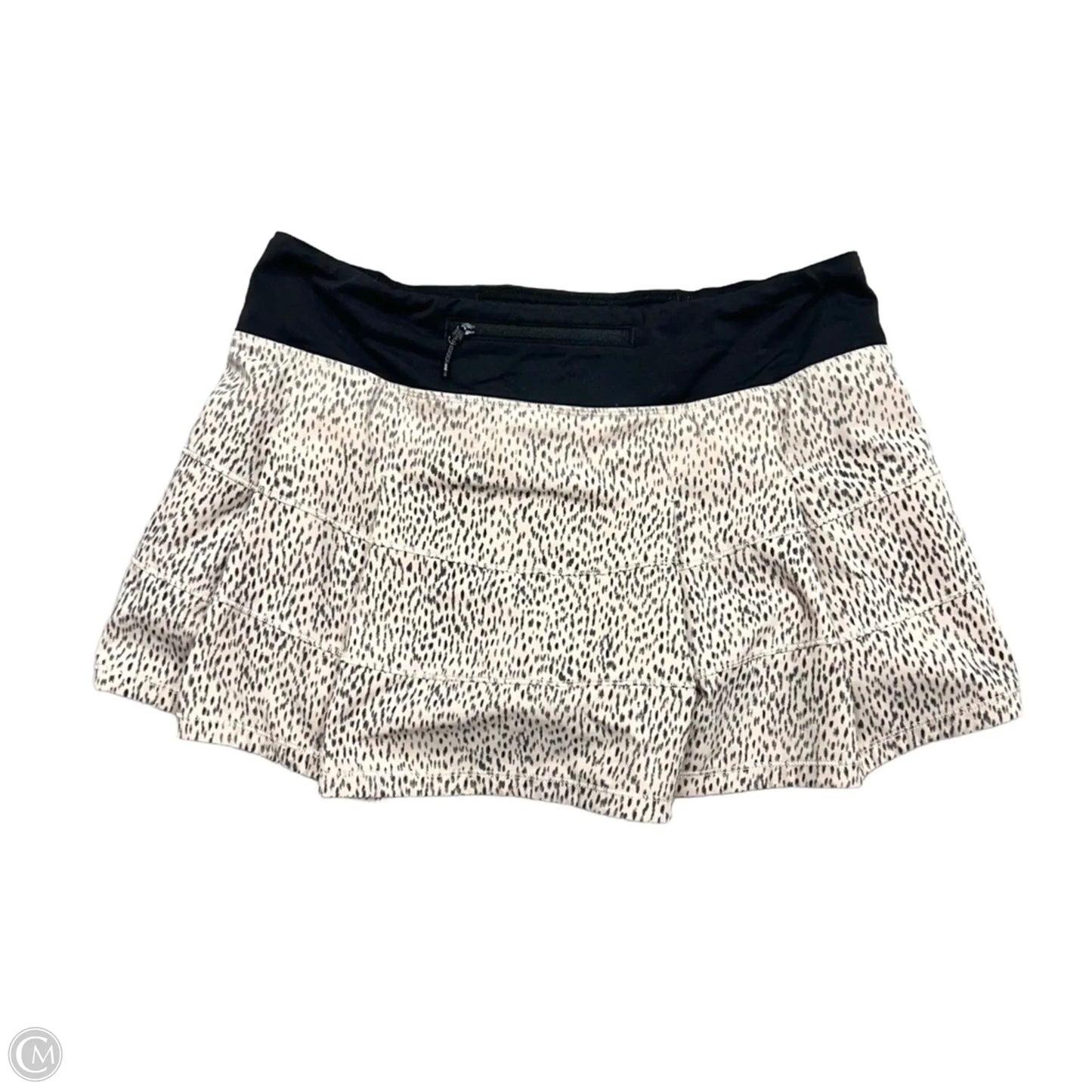 Athletic Skort By Lululemon In Black & Cream, Size: 8