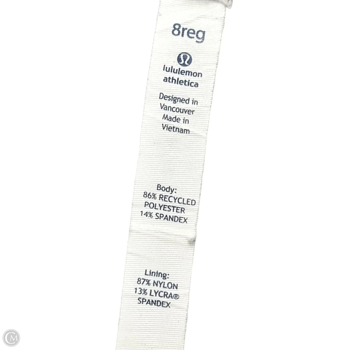 Athletic Skort By Lululemon In Black & Cream, Size: 8