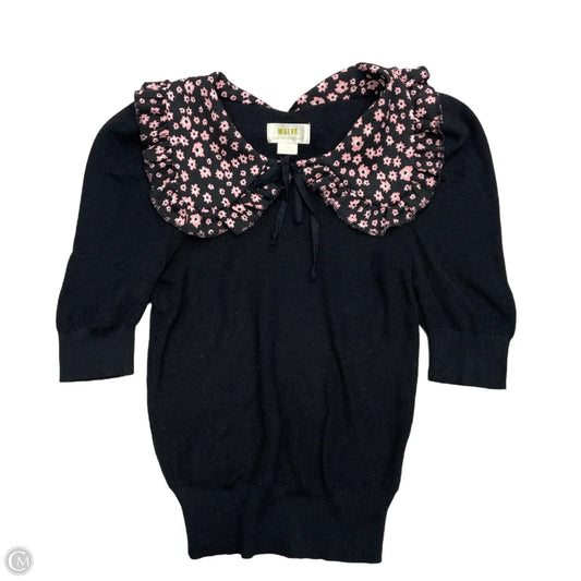 Top Long Sleeve By Maeve In Black & Pink, Size: Xs