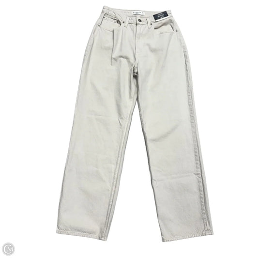 Jeans Straight By Abercrombie And Fitch In Cream, Size: 2