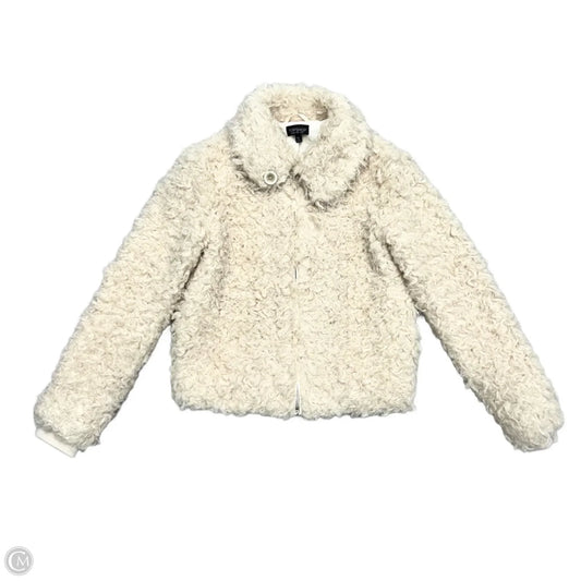Jacket Faux Fur & Sherpa By Top Shop In Cream, Size: S