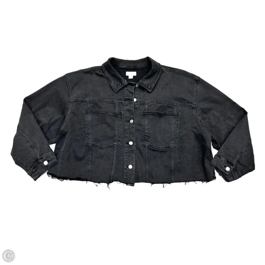 Jacket Denim By Ava & Viv In Black Denim, Size: 3x