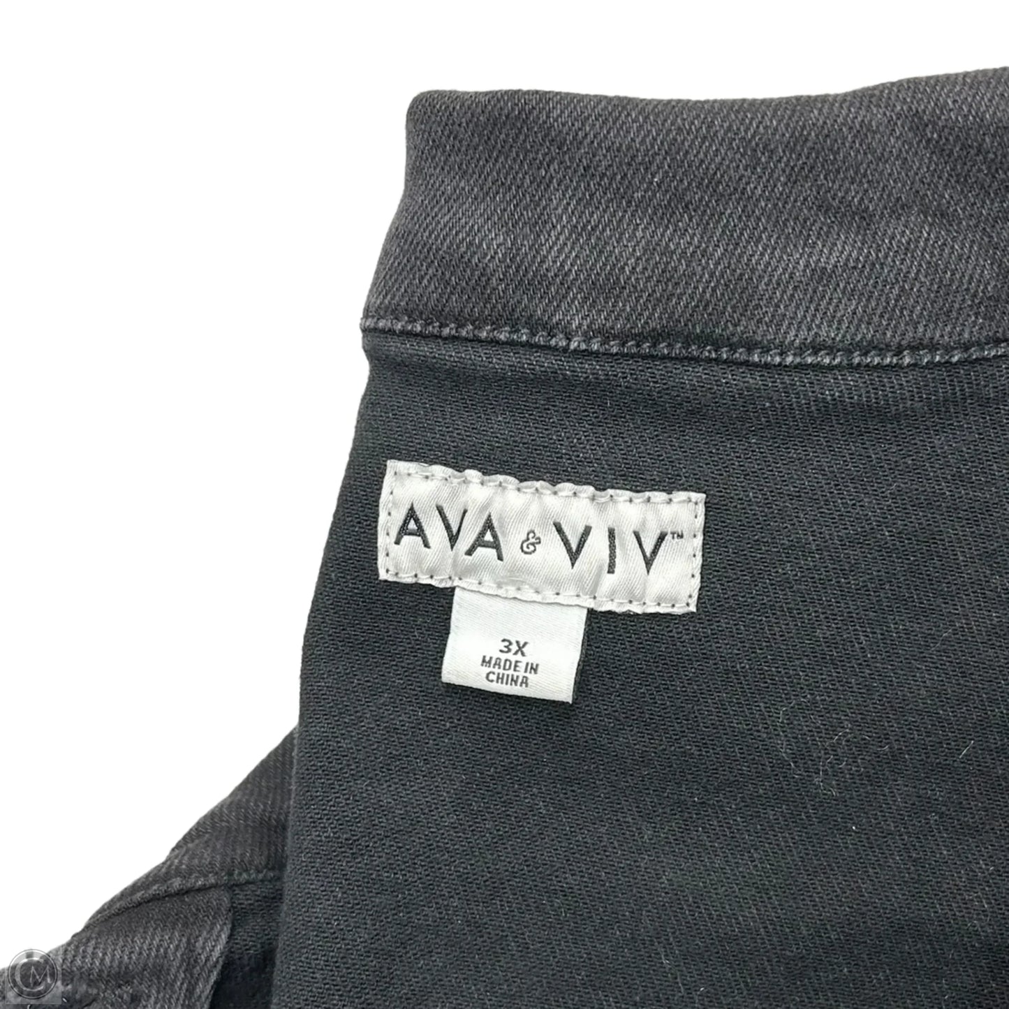 Jacket Denim By Ava & Viv In Black Denim, Size: 3x