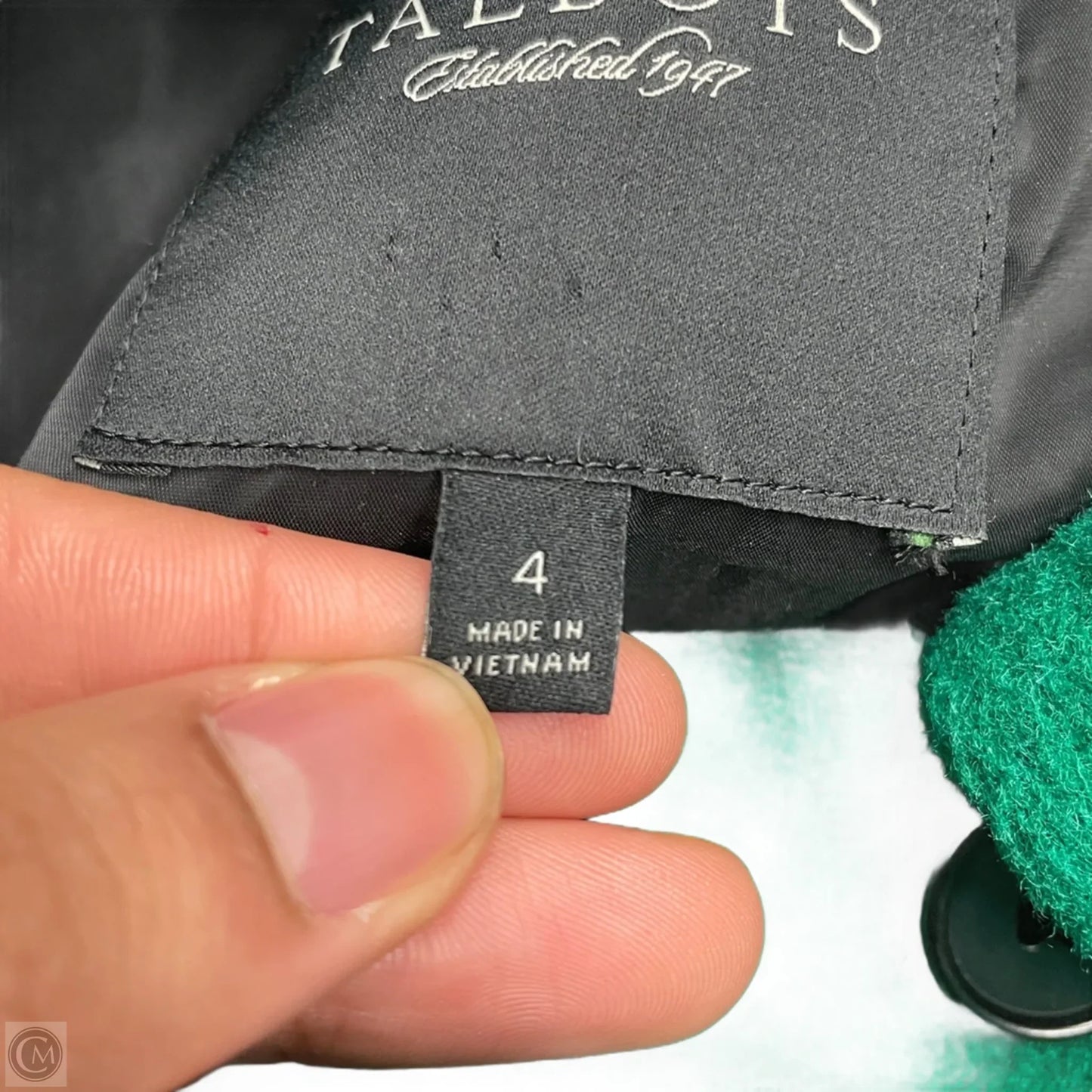 Coat Trench Coat By Talbots In Green, Size: S