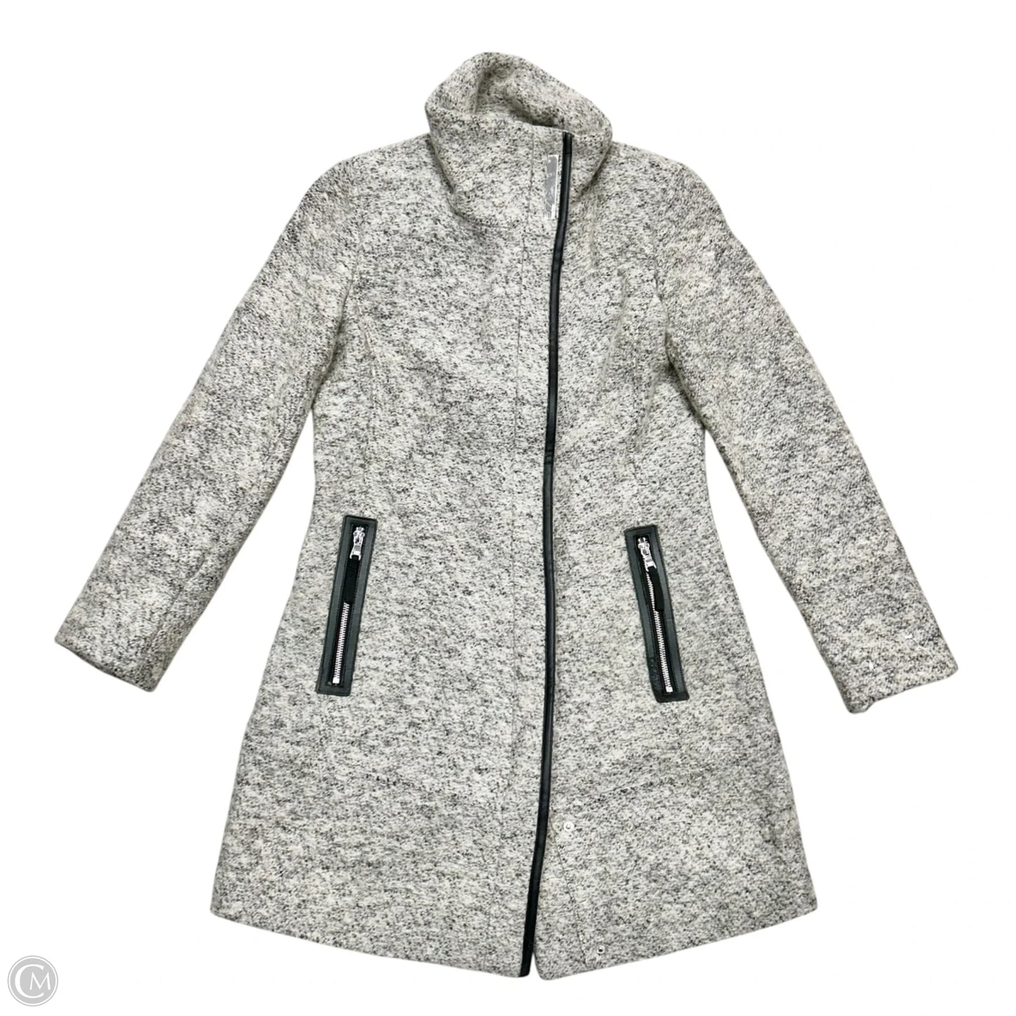 Coat Wool By Calvin Klein In Grey, Size: S