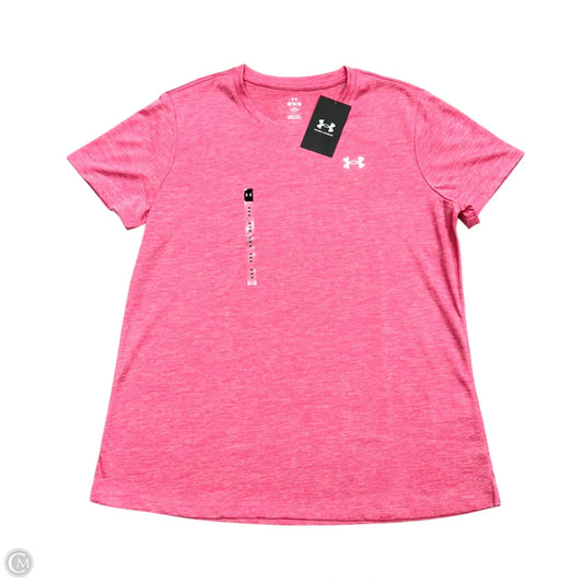 Athletic Top Short Sleeve By Under Armour In Pink, Size: M