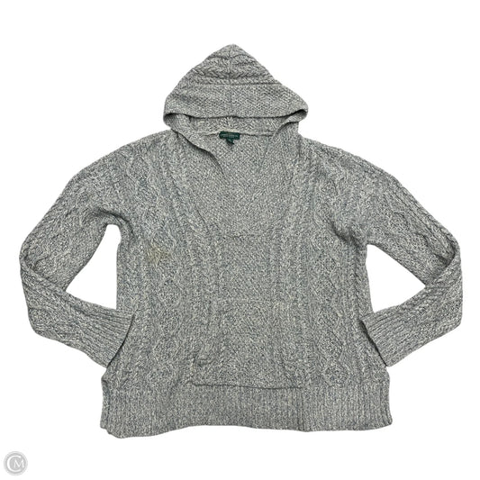 Sweatshirt Hoodie By Lauren By Ralph Lauren In Blue & White, Size: Xl