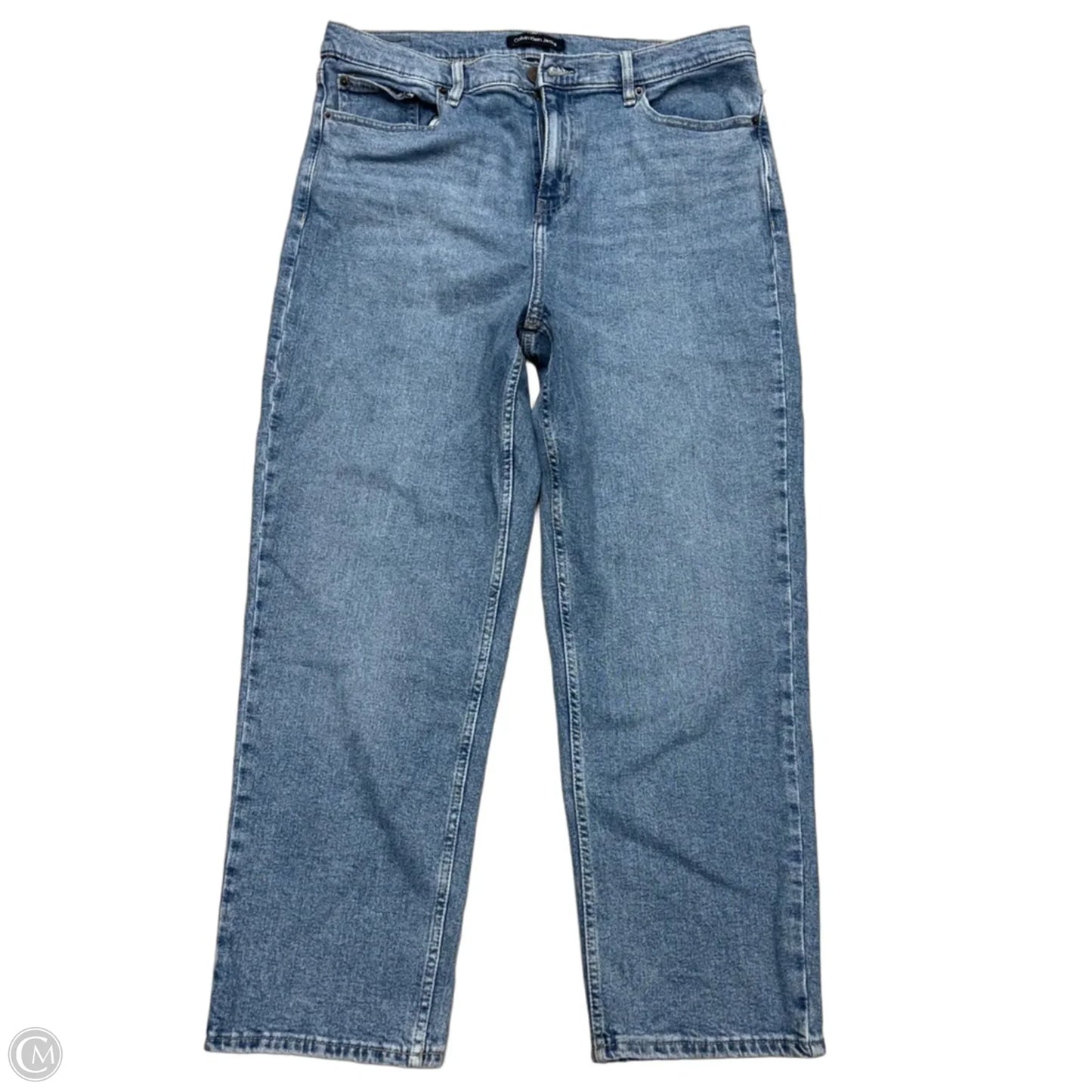 Jeans Straight By Calvin Klein In Blue Denim, Size: 14