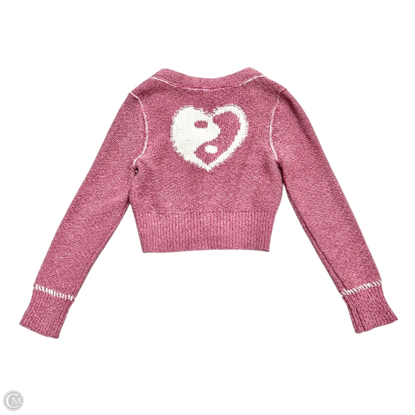 Cardigan By Pilcro In Pink & White, Size: M