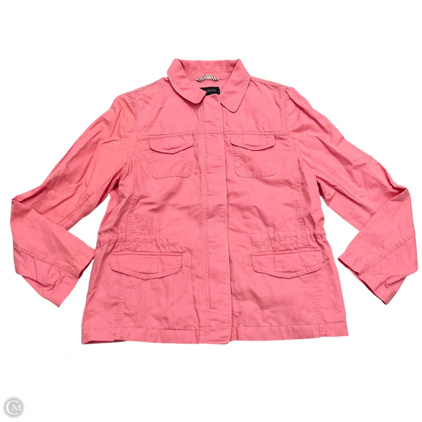 Jacket Shirt By Talbots In Pink, Size: L