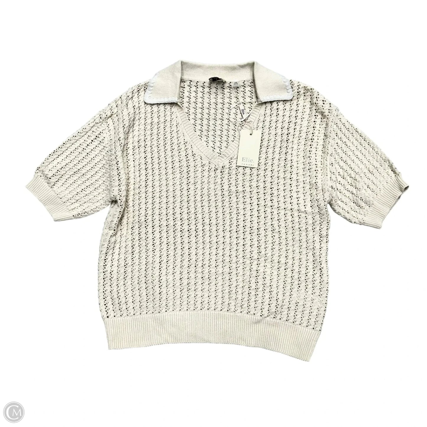 Sweater Short Sleeve By Elie Tahari In Tan, Size: L