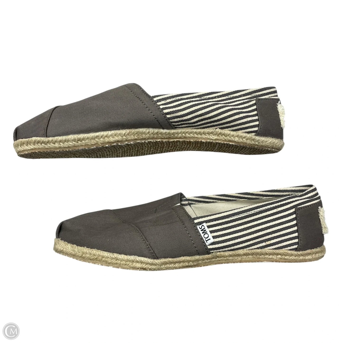 Shoes Flats By Toms In Grey & White, Size: 11